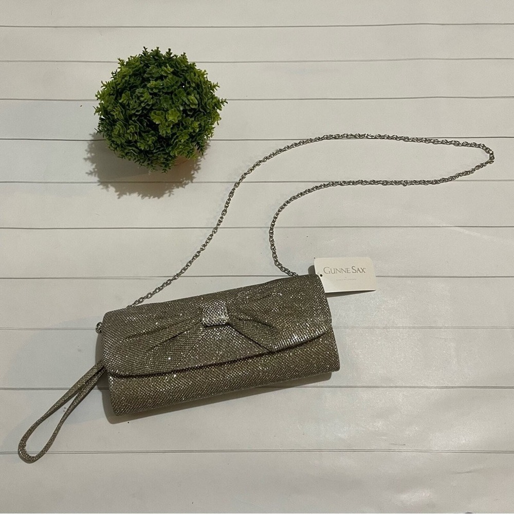 Gunne Sax‎ Jessica McClintock NWT Gold Glitter Evening Bag Clutch NYE
